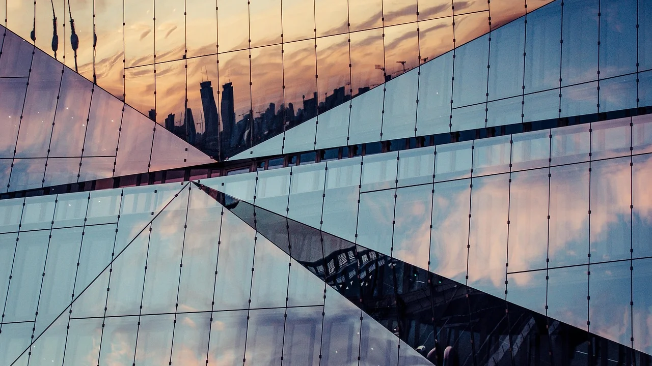 facade, glass facade, building, modern, reflection, architecture
